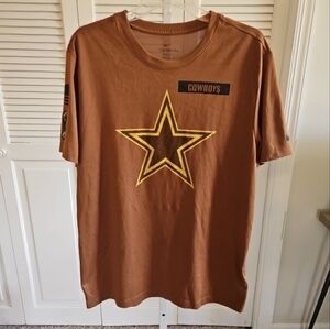 Nike Dallas Cowboys Shirt Mens Large Brown Salute Service Military Flag Camo